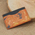 Porte Cartes Silla Artiste en cuir marbré- Pièce Unique n°358