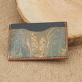 Porte Cartes Silla Artiste en cuir marbré- Pièce Unique n°356