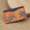 Porte Cartes Silla Artiste en cuir marbré- Pièce Unique n°354