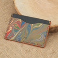 Porte Cartes Silla Artiste en cuir marbré- Pièce Unique n°351