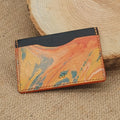 Porte Cartes Silla Artiste en cuir marbré- Pièce Unique n°329