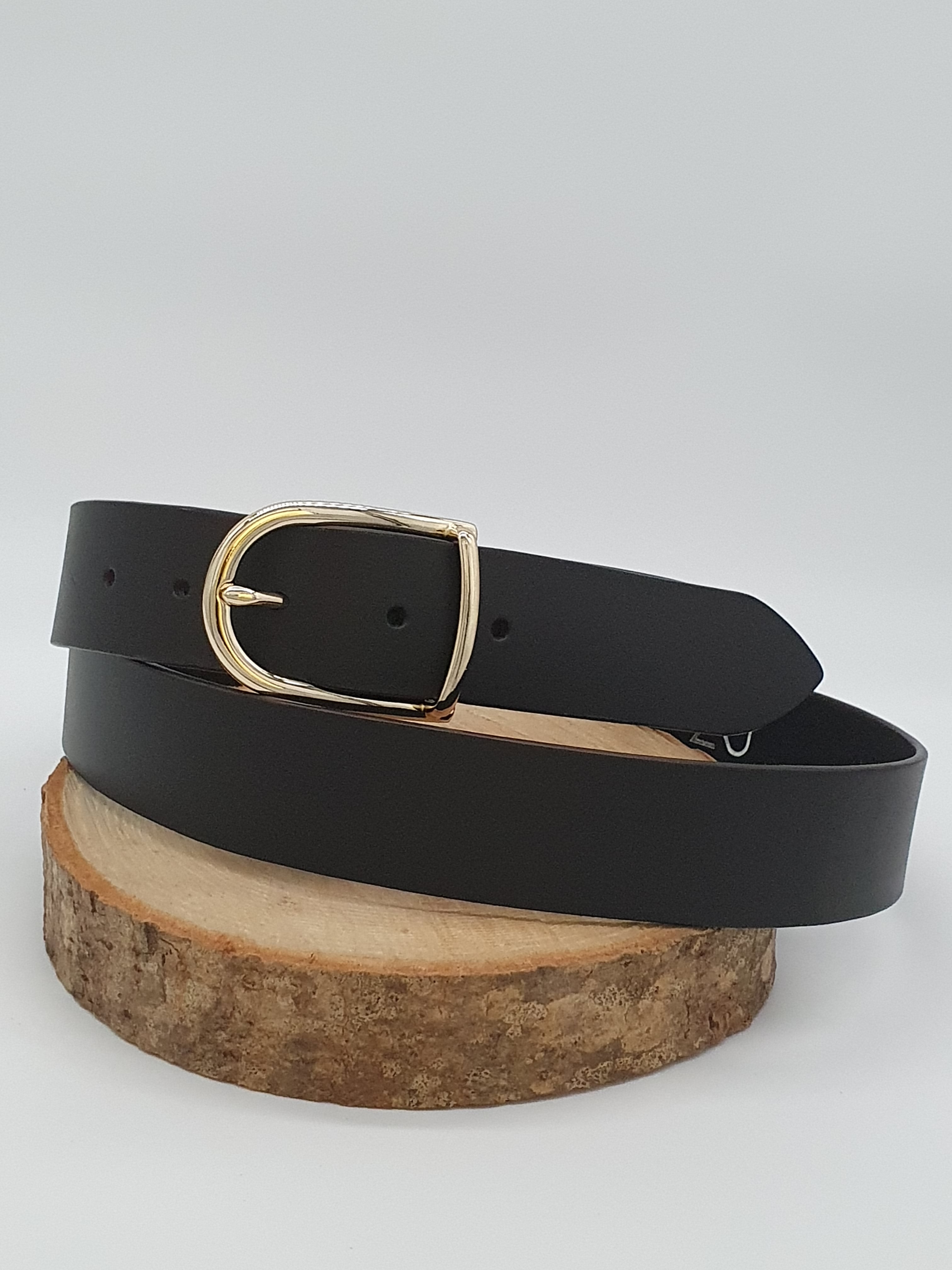 Ceinture Française Cuir Pleine Fleur Bazo Chocolat