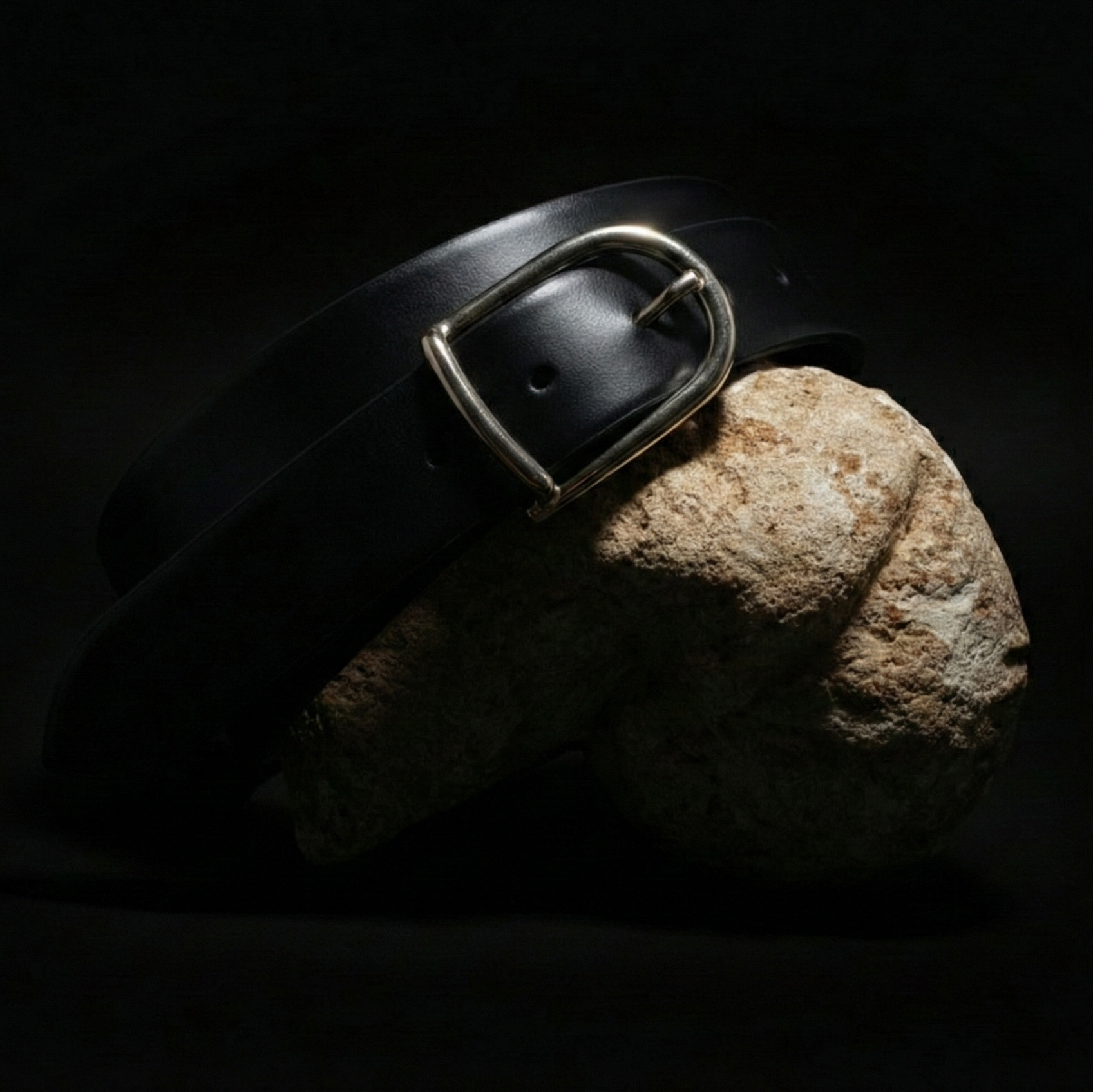 Ceinture Française Cuir Pleine Fleur Bazo Noir