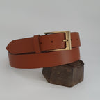 Ceinture Française Cuir Pleine Fleur Berty Fauve