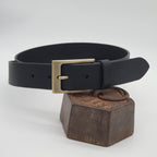 Ceinture Française Cuir Pleine Fleur Berty Noir