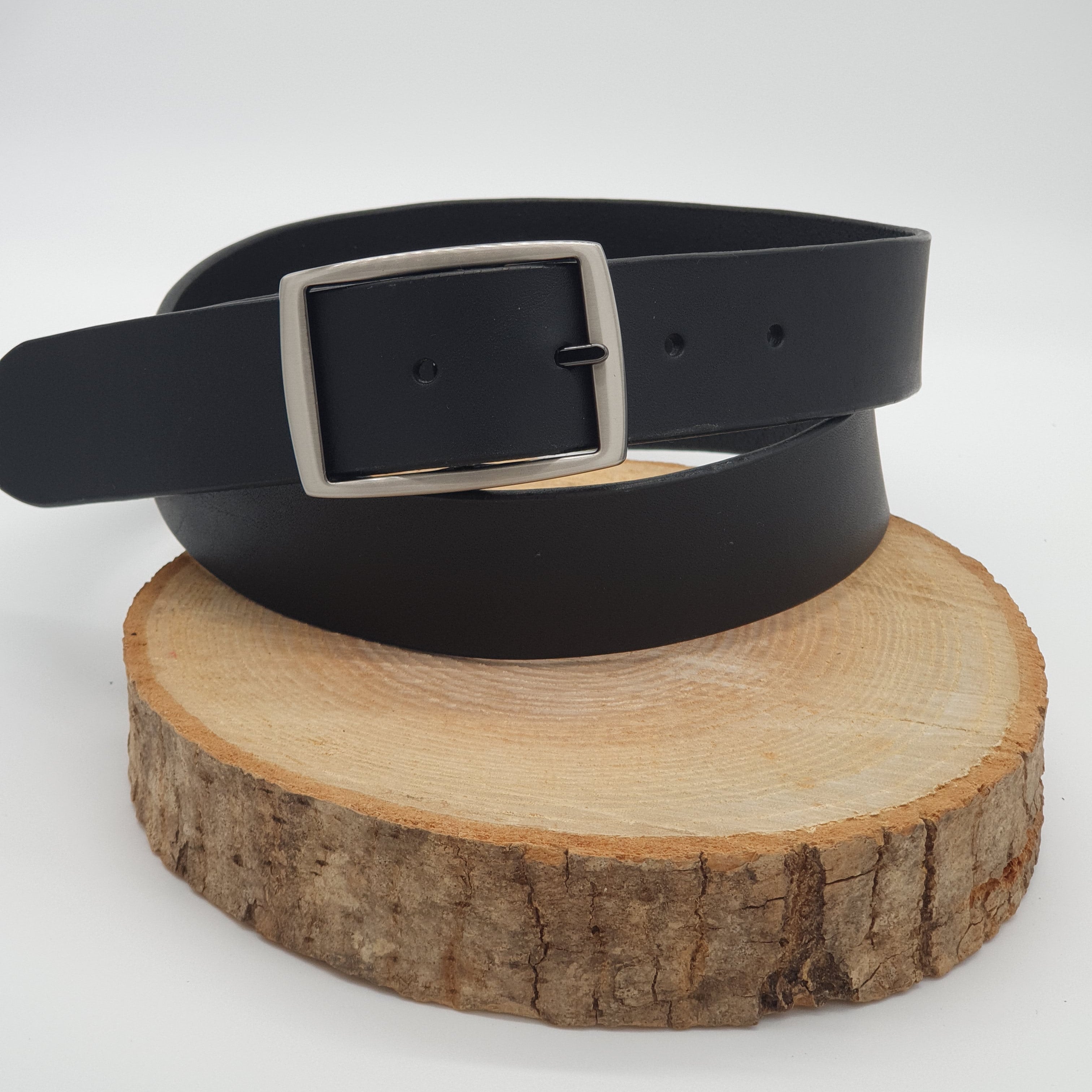 Ceinture Française Cuir Pleine Fleur Bozel Noir