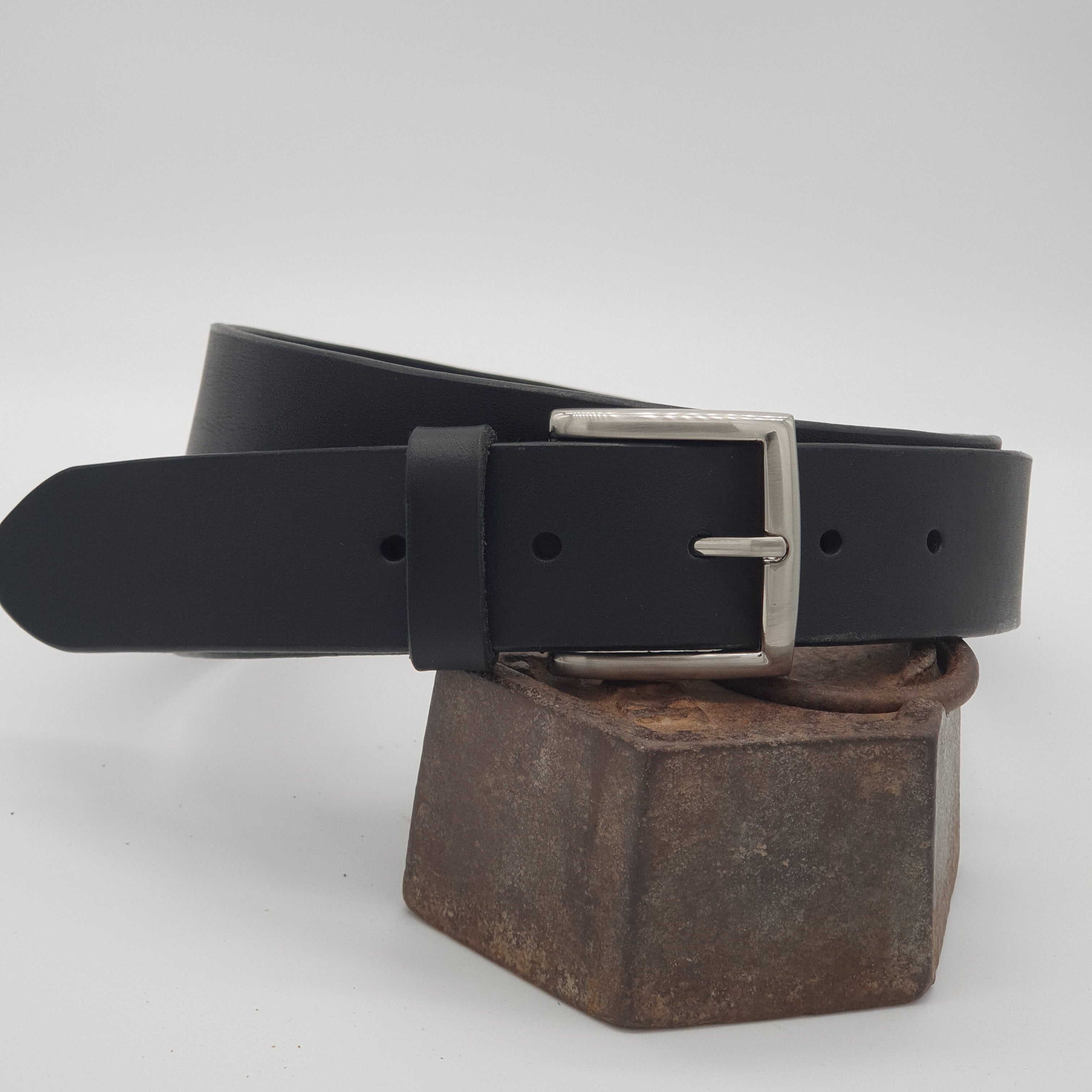 Ceinture Française Cuir Pleine Fleur Brignoure Noir