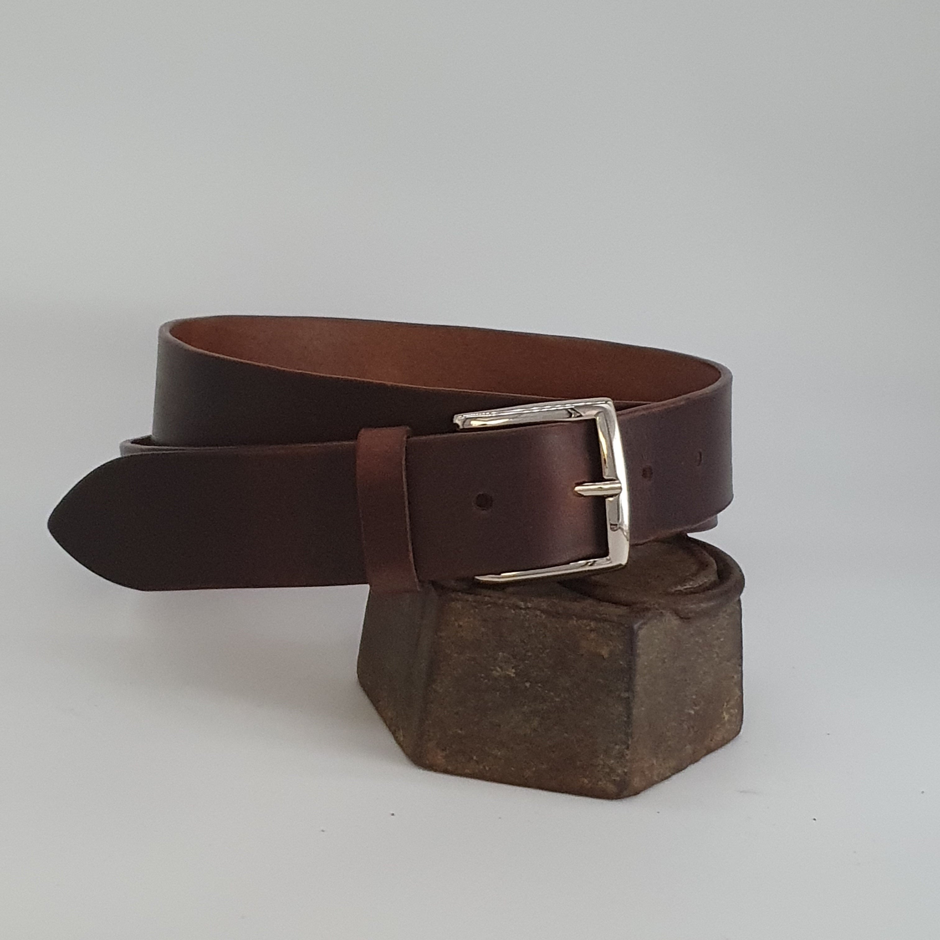 Ceinture Française Cuir Pleine Fleur Cadoue Ebene