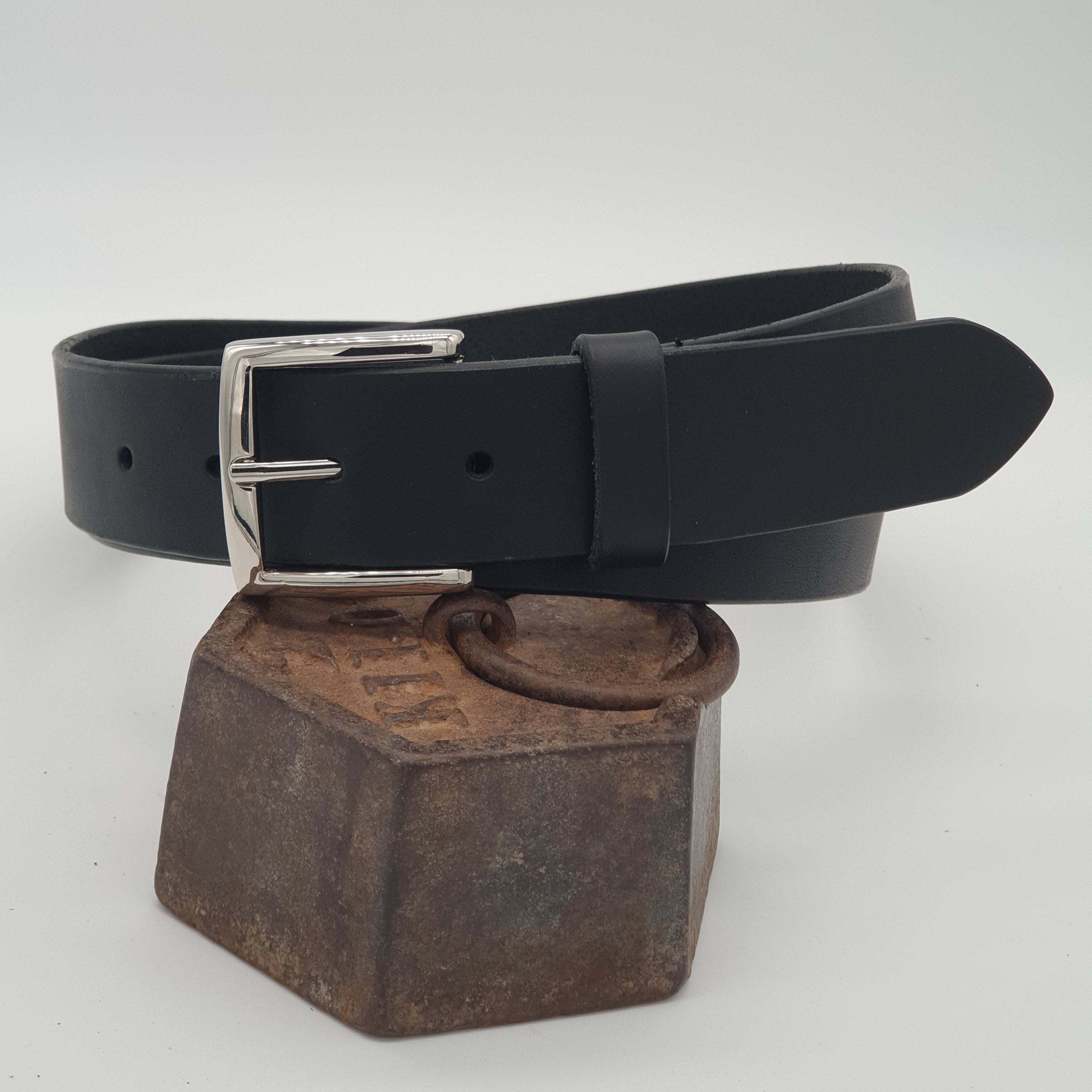 Ceinture Française Cuir Pleine Fleur Cadoue Noir