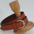 Ceinture Française Cuir Pleine Fleur Cyra Fauve