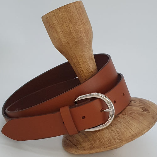 Ceinture Française Cuir Pleine Fleur Cyra Fauve