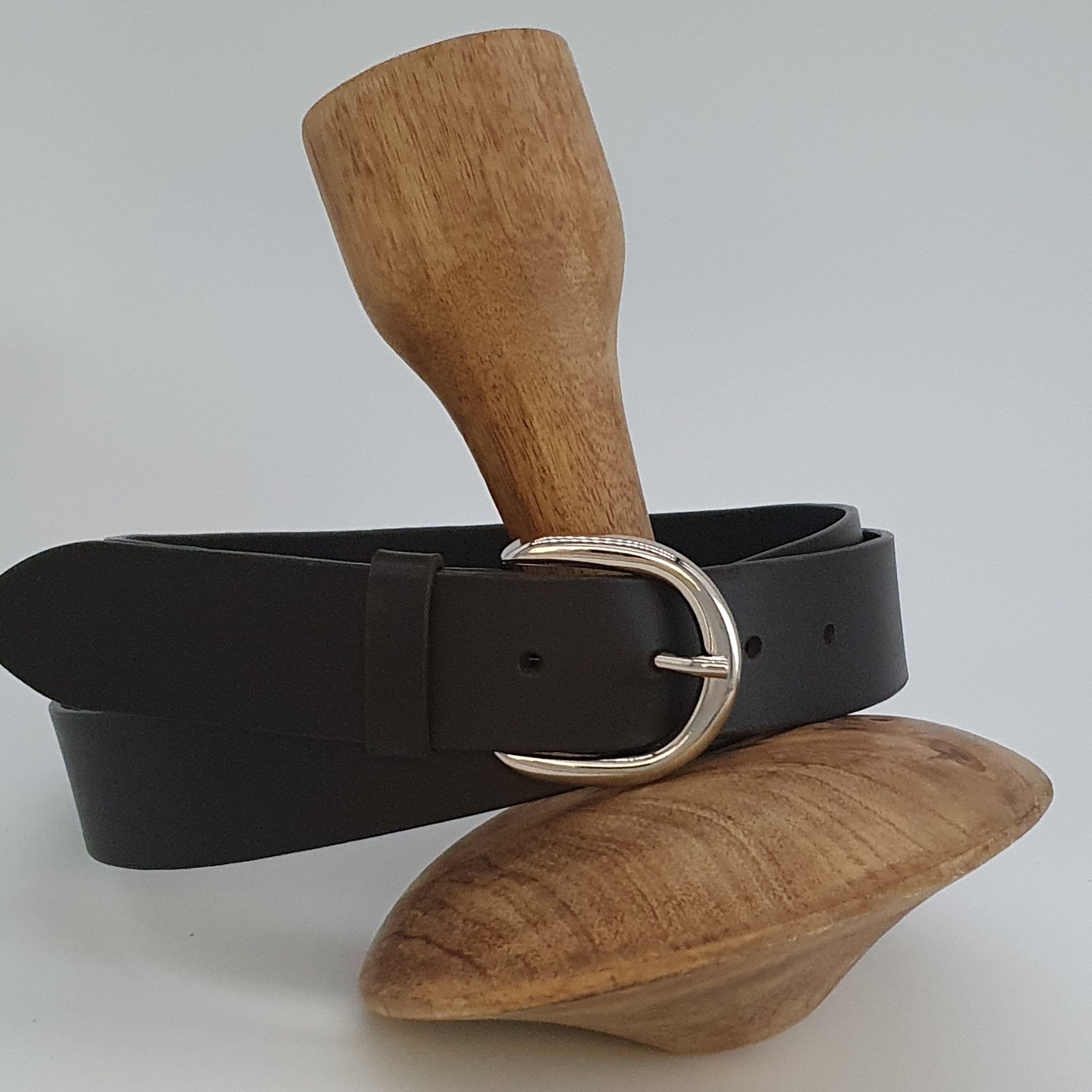 Ceinture Française Cuir Pleine Fleur Cyra Noir