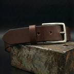 Ceinture Cuir Pleine Fleur Domessy Chocolat