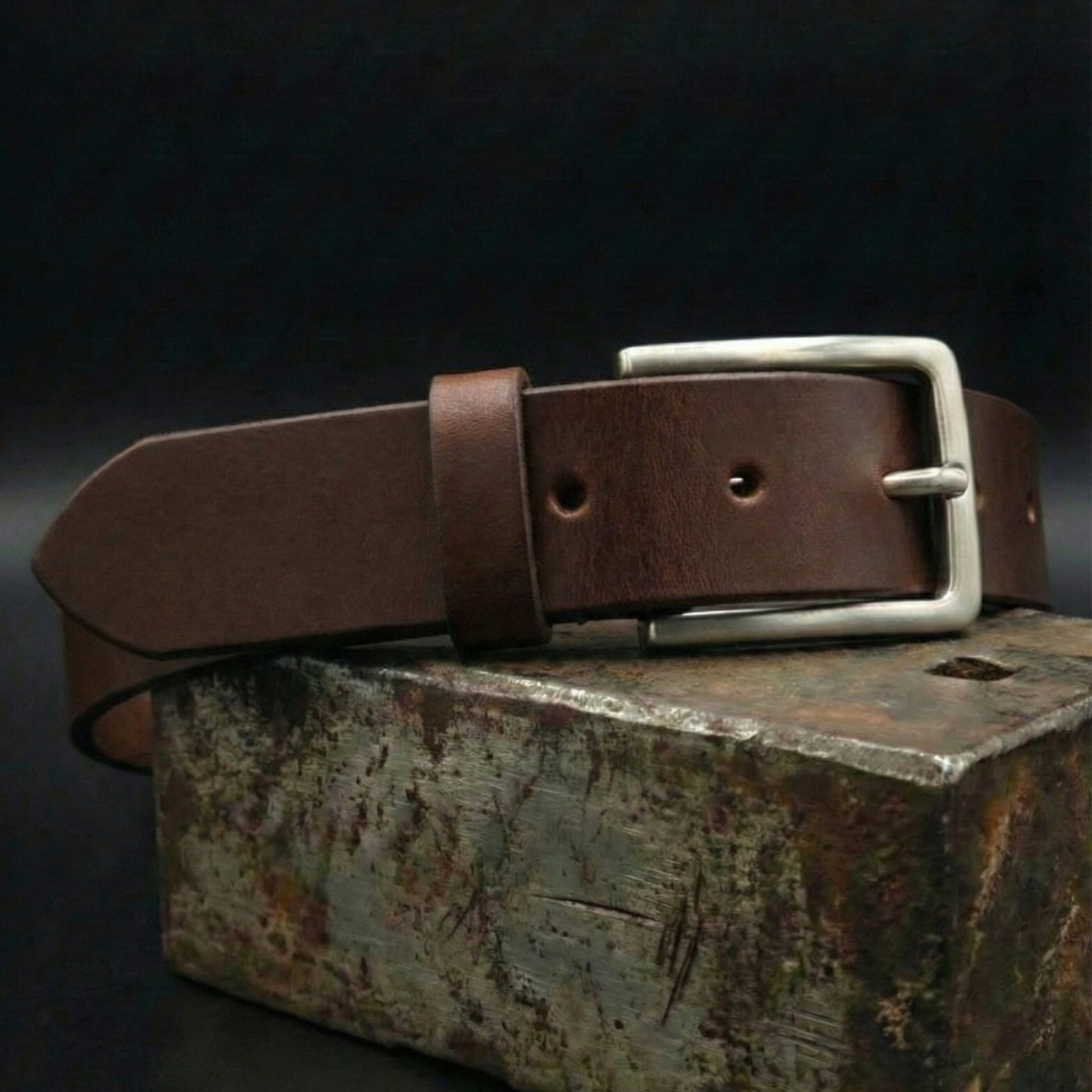 Ceinture Cuir Pleine Fleur Domessy Chocolat