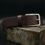 Ceinture Cuir Pleine Fleur Domessy Ebene