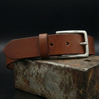 Ceinture Cuir Pleine Fleur Domessy Fauve