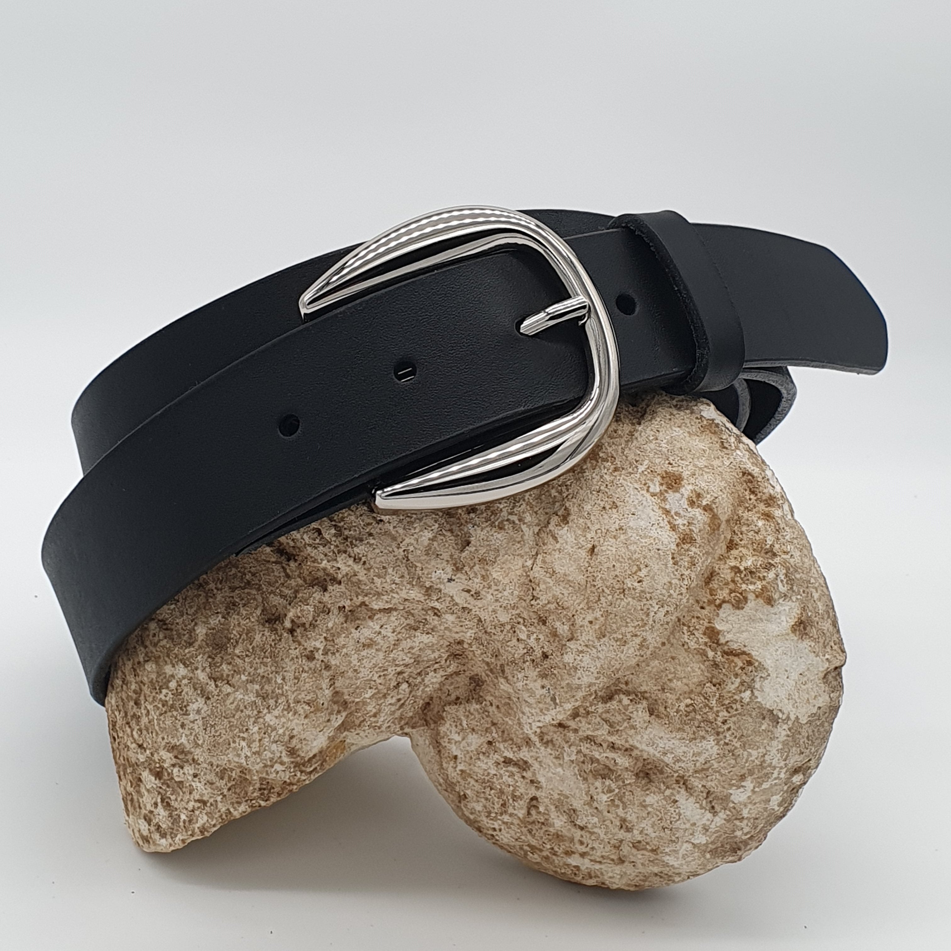 Ceinture Française Cuir Pleine Fleur Janui Noir