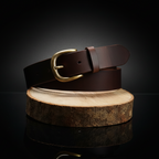 Ceinture Française Cuir Pleine Fleur May Ebene