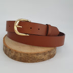 Ceinture Française Cuir Pleine Fleur Volga Fauve