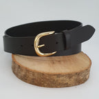 Ceinture Française Cuir Pleine Fleur Volga Noir